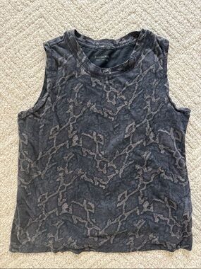 All saints Snake Print Sleeveless Tee